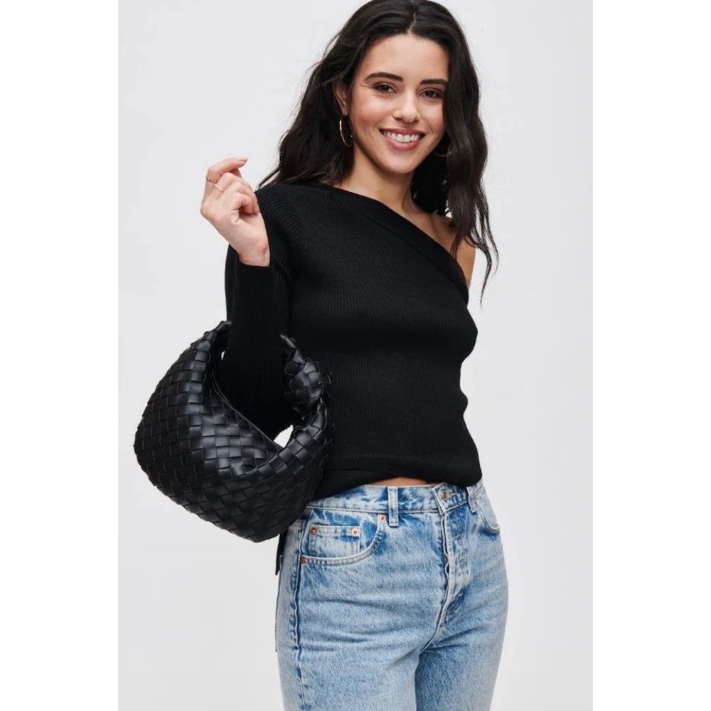 Commense Braided Handbag black